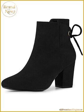 Faux Suede Chunky High Heel Lace Up Ankle Boots